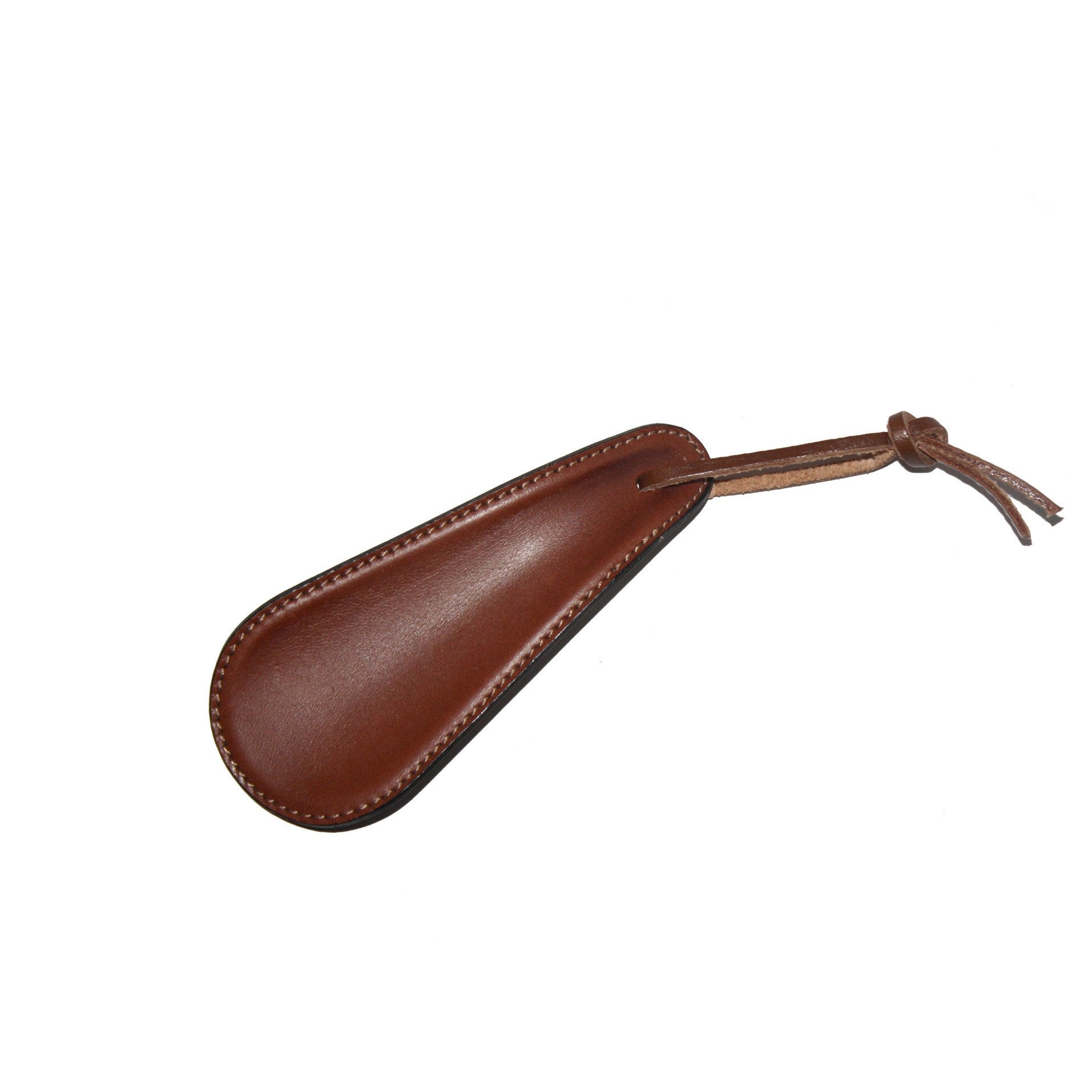 shoe horns, leather, different lengths, burnished brown, cognac, beige, small, large